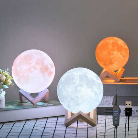 16 In 1 High Quality Led Moon Light Lamp With Stand – Mind Glowing 3d Lamp – Bedroom Led Bed Lamp Desk Lamp – Moonlight Sensation Home Decor | Led Moon Light With 15cm Size