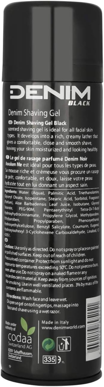 Denim Original Shaving Gel For Men, 200ml – Smooth Foam For Easy, Comfortable Shave, Fresh Masculine Scent, Protects Skin While Shaving Daily