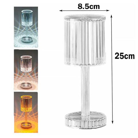 Rgb Crystal Touch Table Lamp, Led Night Light Bedside Lamp With Usb Charging Port For Living Room Bedroom